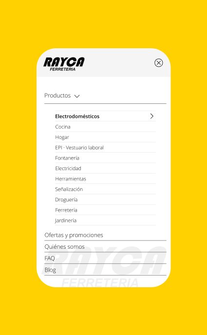 Rayca — open product menu